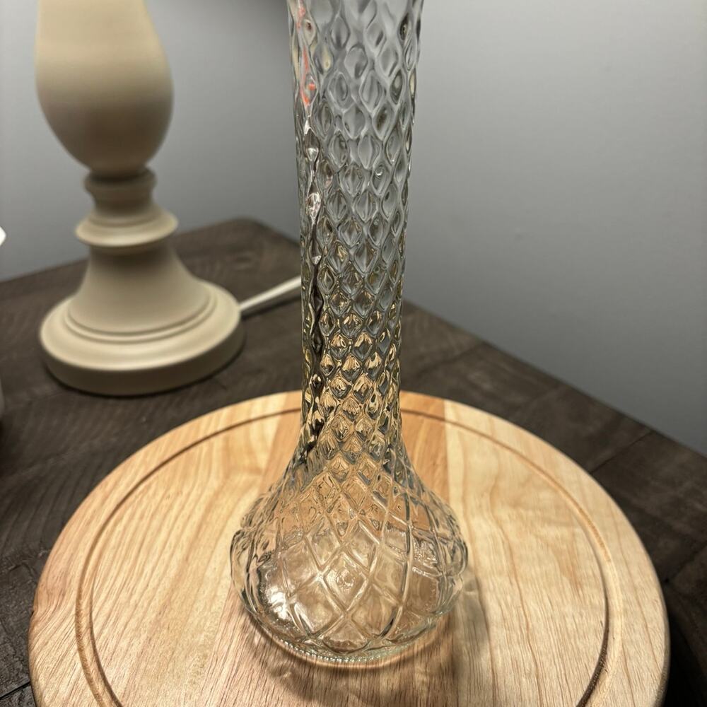 Vintage Hoosier Pressed Clear Glass Bud Vase